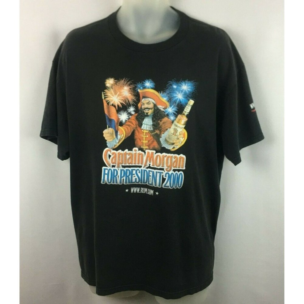 Vintage Captain Morgan For President 2000 Tee Sz L